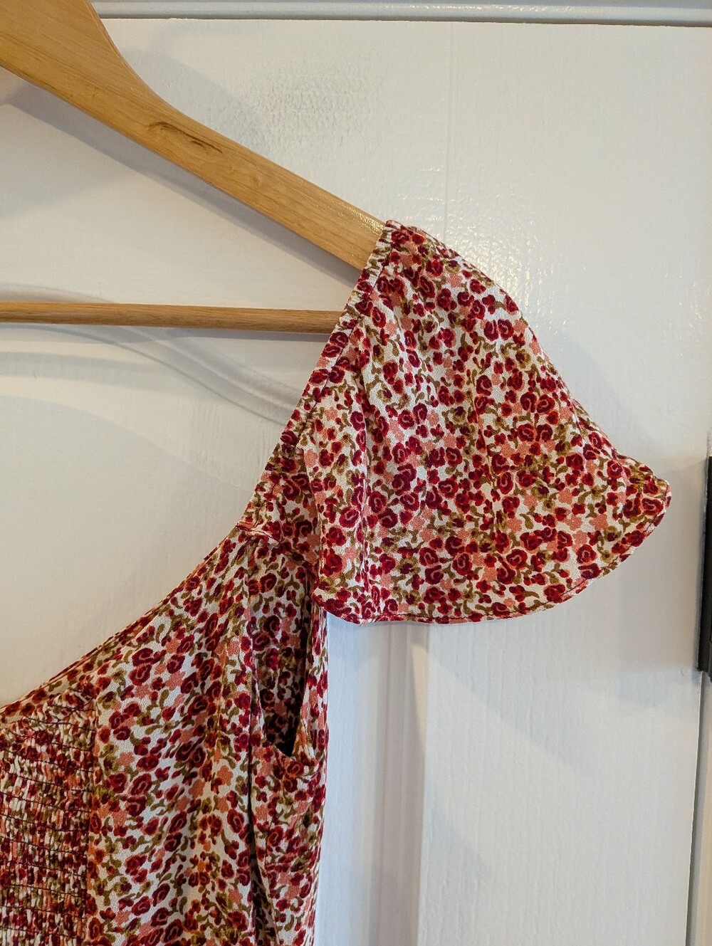 Reformation Petites Baxley Floral Midi Dress La Vie En Rose Red Pink Size 2 - Picture 11 of 16